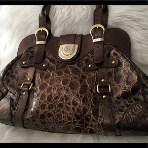 New Gilda Tonelli bronze croc large handbag